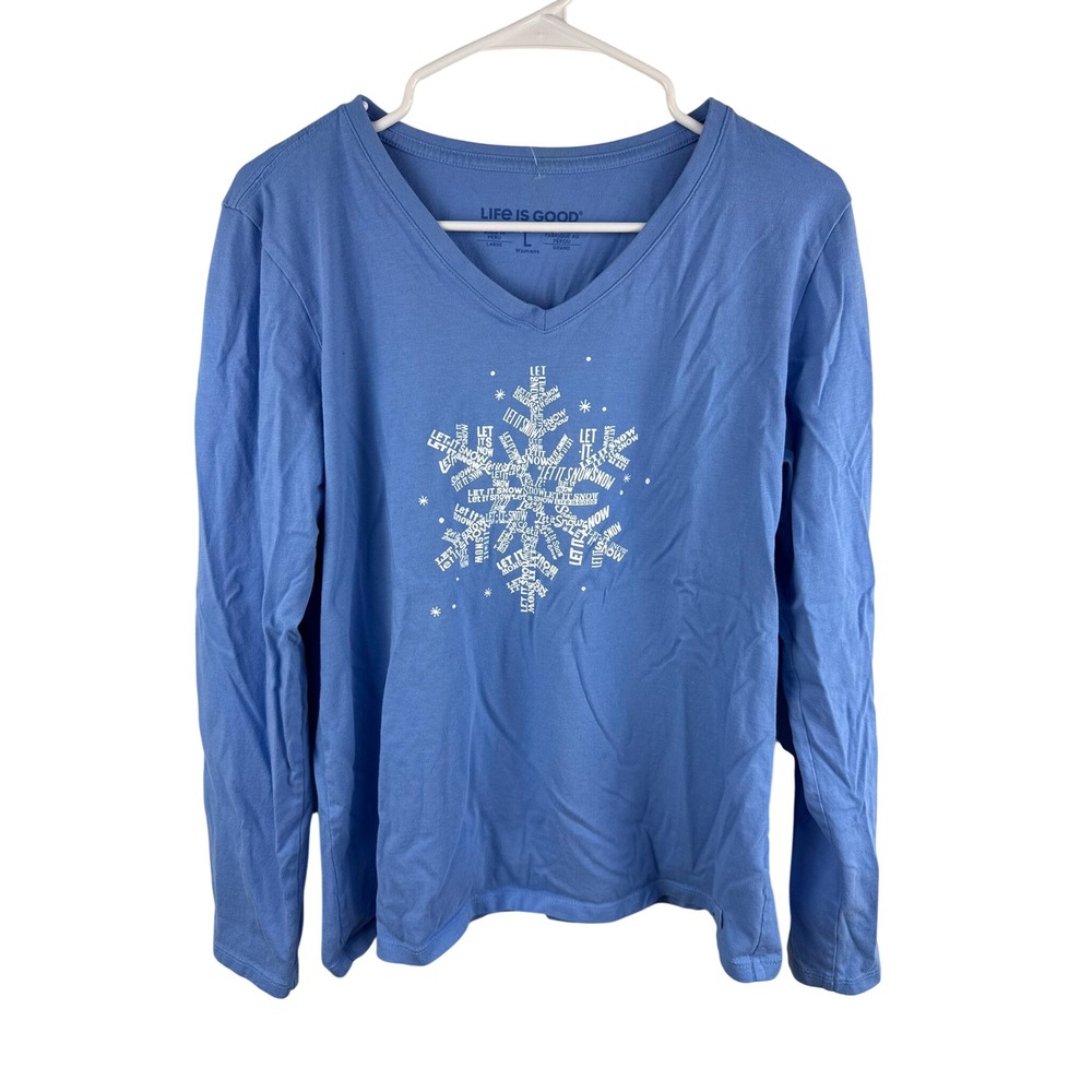 Life is Good Crusher Tee Bundle 3pc Baseball Biking Snowflake XL L Womens BR - Picture 4 of 16
